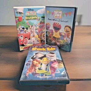 Kids DVD Bundle Mickey Mouse Club House  Elmo World And Shark Tales Movie